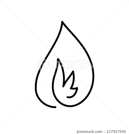 Simply line vector art depiction of fire capturing logo icon, flames the essence of warmth, vitality, and burning Simply line vector art depiction of fire capturing logo icon, flames the essence of warmth, vitality, and burning 127957936