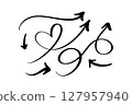 Set Curved Wavy for Bundle Simple Vector Illustration Arrow. Design Projects 127957940