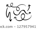 Set Curved Wavy Arrow. Simple for Vector Illustration Bundle Design Projects 127957941