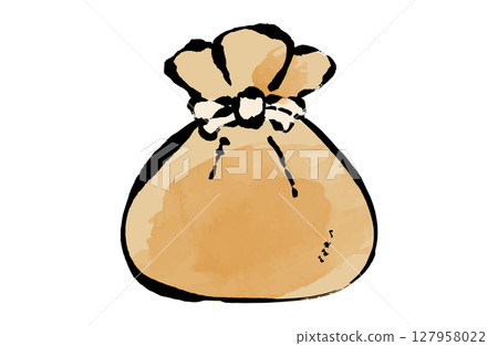 向量圖的麻糬-kinchaku 手繪毛筆冬季火鍋 127958022