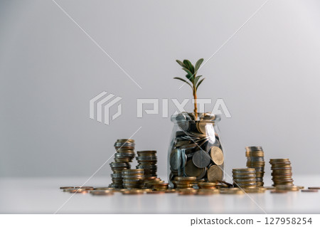 Business concept growth involves strategic financial management money loan investment bank real estate economic development encourage save buy home car education income stack investment economy return Business concept growth involves strategic financial management money loan investment bank real estate economic development encourage save buy home car education income stack investment economy return 127958254