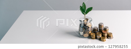 Business concept growth involves strategic financial management money loan investment bank real estate economic development encourage save buy home car education income stack investment economy return Business concept growth involves strategic financial management money loan investment bank real estate economic development encourage save buy home car education income stack investment economy return 127958255