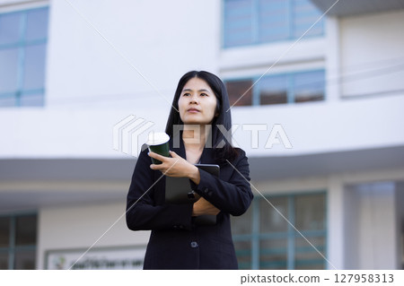 Future remote work combines technology smart phone digital business woman enable e-learning productivity while travel blend comfort modern devices serenity computer equipment connection online world Future remote work combines technology smart phone digital business woman enable e-learning productivity while travel blend comfort modern devices serenity computer equipment connection online world 127958313