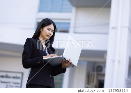 Future remote work combines technology smart phone digital business woman enable e-learning productivity while travel blend comfort modern devices serenity computer equipment connection online world Future remote work combines technology smart phone digital business woman enable e-learning productivity while travel blend comfort modern devices serenity computer equipment connection online world 127958314