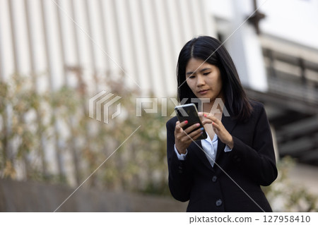 Future remote work combines technology smart phone digital business woman enable e-learning productivity while travel blend comfort modern devices serenity computer equipment connection online world 127958410