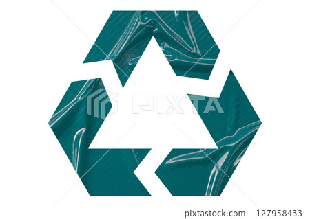 Green recycle symbol paper isolated on transparent background Green recycle symbol paper isolated on transparent background 127958433