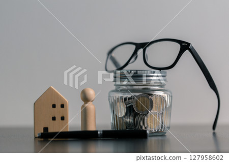 Business home concept involves strategic financial management money coin save bank real estate economic loan investment development growth encourage accountancy buy income stack investment economy 127958602