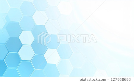 乾淨、現代的藍色六角形背景 — 用於醫療、美容和商業用途 127958693