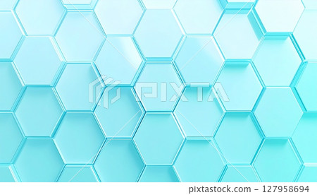 乾淨、現代的藍色六角形背景 — 用於醫療、美容和商業用途 127958694