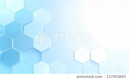 乾淨、現代的藍色六角形背景 — 用於醫療、美容和商業用途 127958695