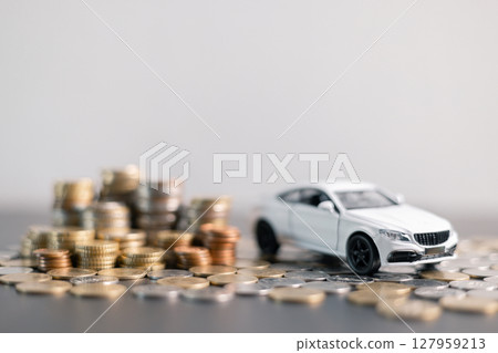 Business car concept growth involves strategic financial management money loan investment bank real estate economic development encourage accountancy save buy income stack investment economy return 127959213