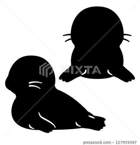 Seal silhouette set Seal silhouette set 127959397