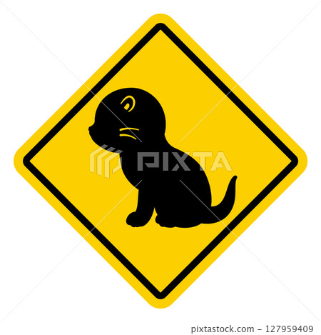 Otter warning sign illustration Otter warning sign illustration 127959409