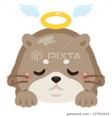 一隻死去的水獺的插圖 127959454