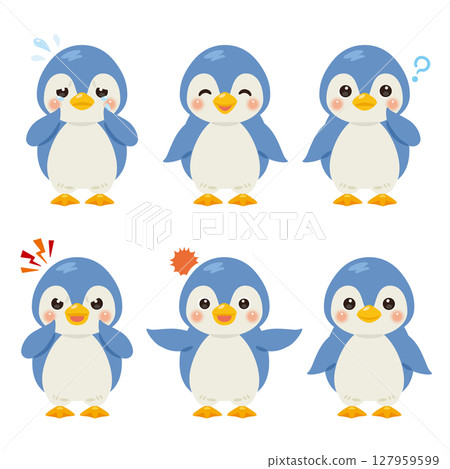 藍企鵝人物插圖臉部表情集 藍企鵝人物插圖臉部表情集 127959599
