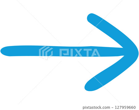 Illustration of a single-line hand-drawn arrow 2 (blue) Illustration of a single-line hand-drawn arrow 2 (blue) 127959660