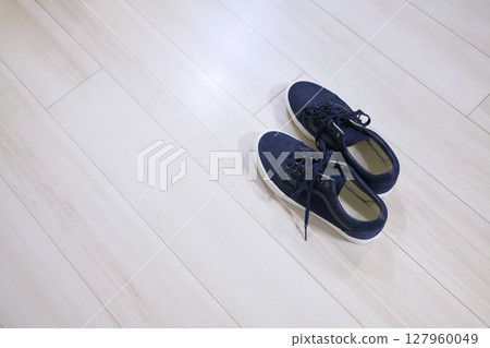Blue shoes from above 127960049