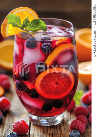 glass of red sangria 127960386