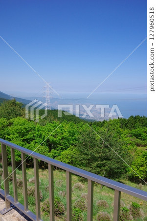 View of Niihama City from Suiha Kitamine Observatory in Shikokuchuo City, Ehime Prefecture 127960518