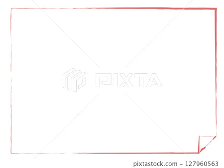 Hand-drawn faded square paper frame background with folded corners 127960563