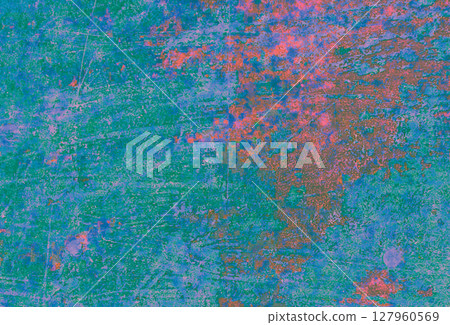 Dark teal and pink painted wall 127960569