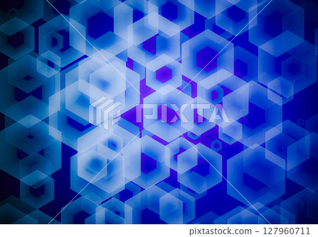 藍色的六角形背景 127960711