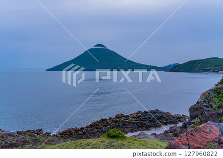 (Kagoshima Prefecture) Mt. Kaimon as seen from Nagasaki-hana 127960822