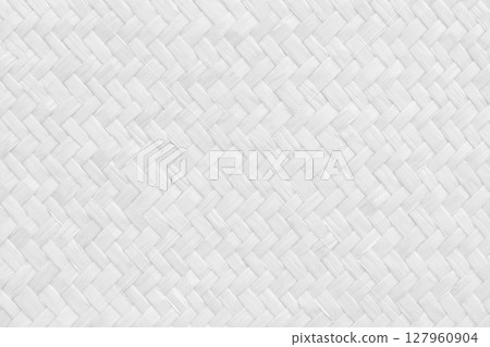 Pattern of white old reed weaving mat with vintage style for background and design art work. 127960904