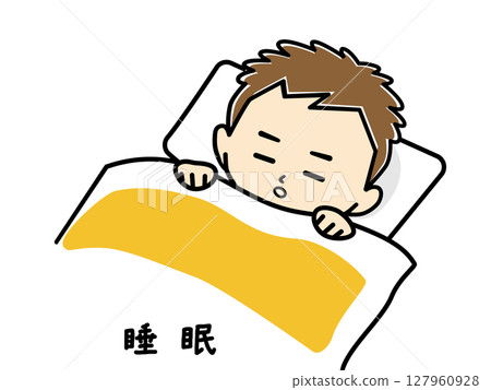 一個男孩睡得很香 一個男孩睡得很香 127960928