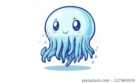Blue octopus illustration 127960939