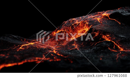 Magma image, black background 127961088