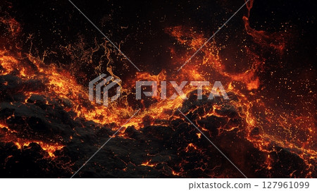 Magma image, black background 127961099