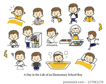 小學男孩的一天 127961276