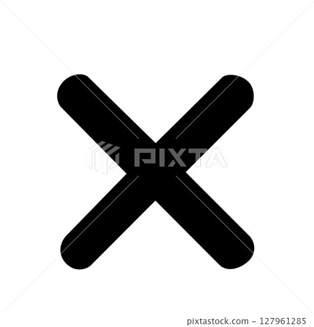 Icon monochrome simple illustration representing cross, deletion or prohibition 127961285