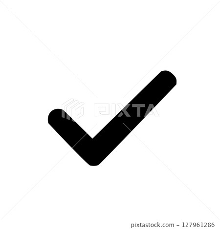 簡單的複選標記圖示單色材料 簡單的複選標記圖示單色材料 127961286