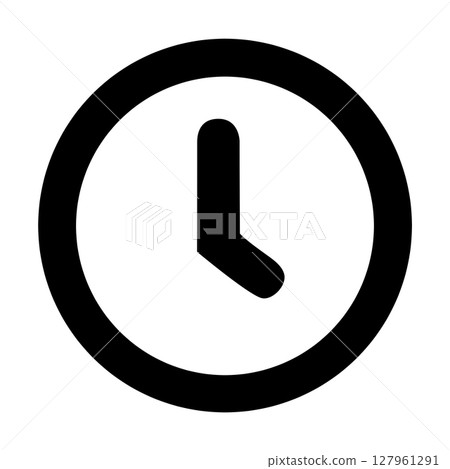 Simple clock or timer monochrome icon Simple clock or timer monochrome icon 127961291