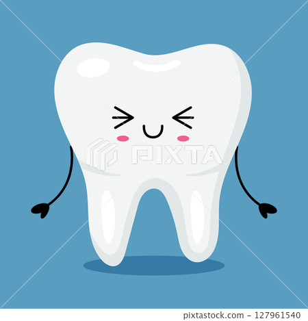 Smiling kawaii tooth character for kids dental care Smiling kawaii tooth character for kids dental care 127961540