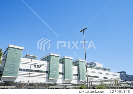 JR Fukui Station (West Exit) on a clear day in Fukui City, Fukui Prefecture 127961548