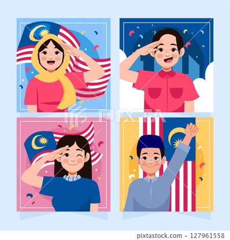 Hari Merdeka Cards Square Collection 127961558