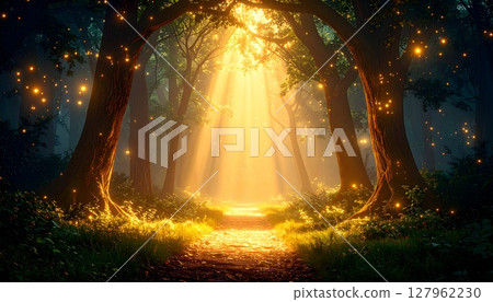 A mysterious golden forest A mysterious golden forest 127962230
