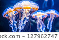 Jellyfish floating in the water 127962747