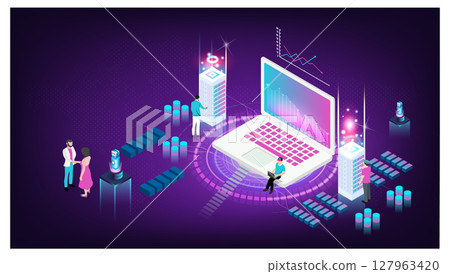 Hosting server, Digital information technologies, Big data flow processing, digital science lab, data center server room, cloud database, web development and programming concept. Hosting server, Digital information technologies, Big data flow processing, digital science lab, data center server room, cloud database, web development and programming concept. 127963420