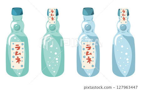 Simple Ramune vector illustration set Simple Ramune vector illustration set 127963447