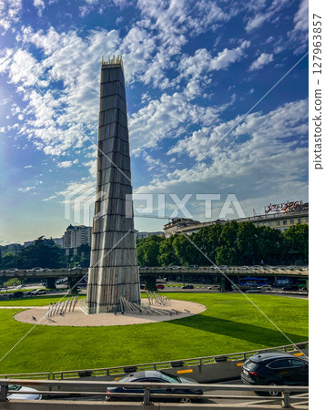A monument in the Square of Heroes in Tbilisi. Heroes Square. Heroes monument. High quality photo A monument in the Square of Heroes in Tbilisi. Heroes Square. Heroes monument. High quality photo 127963857