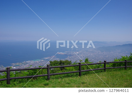 View of the Shonai Peninsula and Kawanoe from Suihamine Observatory in Shikokuchuo City, Ehime Prefecture View of the Shonai Peninsula and Kawanoe from Suihamine Observatory in Shikokuchuo City, Ehime Prefecture 127964011