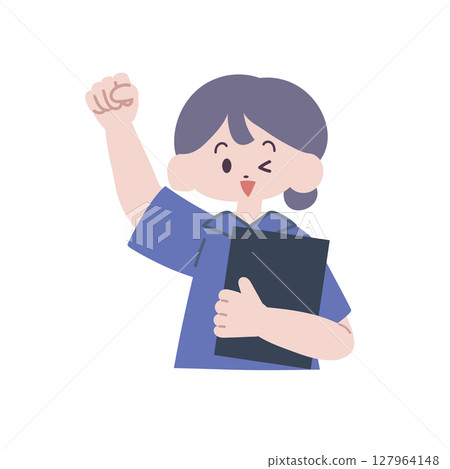 揮舞拳頭慶祝[醫學界] 127964148