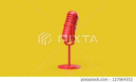 The Red microphone for Pod cast or social media 3d render. The Red microphone for Pod cast or social media 3d render. 127964352