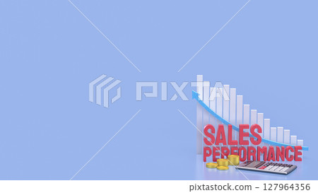 The Sales performance and chart for Business concept 3d Rendering. 127964356