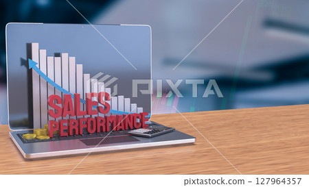 The Sales performance and chart for Business concept 3d Rendering. 127964357