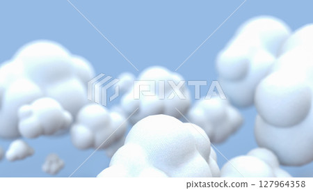 The Cloud on Blue Background for eco or technology concept 3d Rendering. 127964358